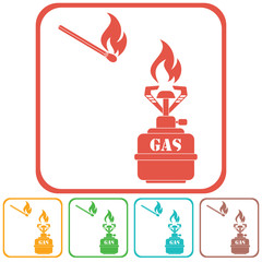 Camping stove icon vector