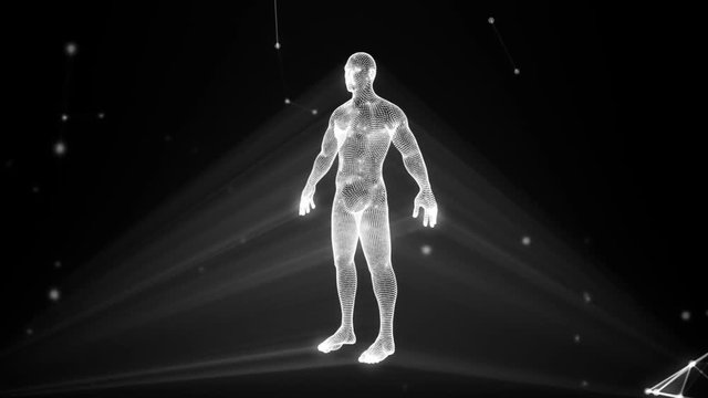 Human hologram in a cloud of compounds