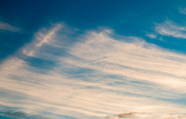 colorful dramatic sky with cloud at sunset