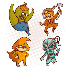 Cartoon Superhero Character Sticker