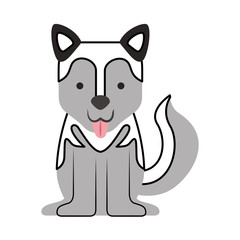 cute dog mascot icon vector illustration design