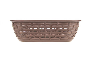 Brown plastic wicker basket