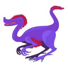 Obraz premium Purple dinosaur icon, cartoon style