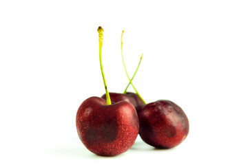 cherry on white background