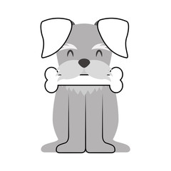 cute dog mascot with bone vector illustration design
