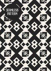 Abstract concept vector monochrome geometric pattern. Black and white minimal background. Creative illustration template. Seamless stylish texture. For wallpaper, surface, web design, textile, decor.
