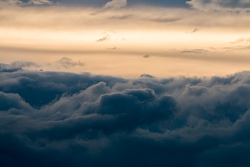 colorful dramatic sky with cloud at sunset