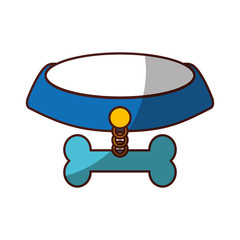 pet collar with bone icon vector illustration design