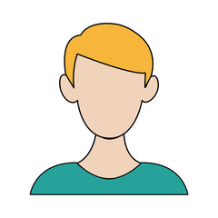 young man character front view portrait