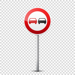 Road red signs collection isolated on transparent background. Road traffic control.Lane usage.Stop and yield. Regulatory signs. Curves and turns.