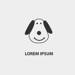Dog Logo Abstract. Design. Template. Business. Vector Illustration. cartoon and flat style. smile. happy