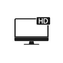 Monitor hd icon. Vector.