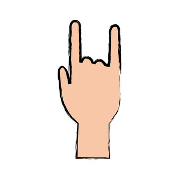 hand in rock n roll fingers horn sign
