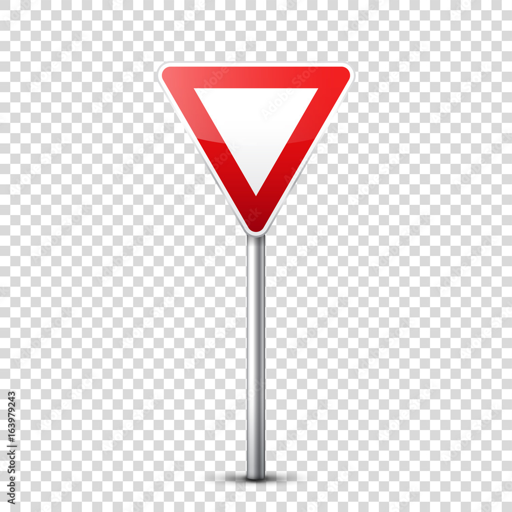 Wall mural road red signs collection isolated on transparent background. road traffic control.lane usage.stop a