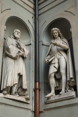 Sculptures in public area by Piazza della Signoria, in Firenze, Italy