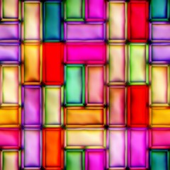 Abstract stained glass ornament. Seamless pattern.