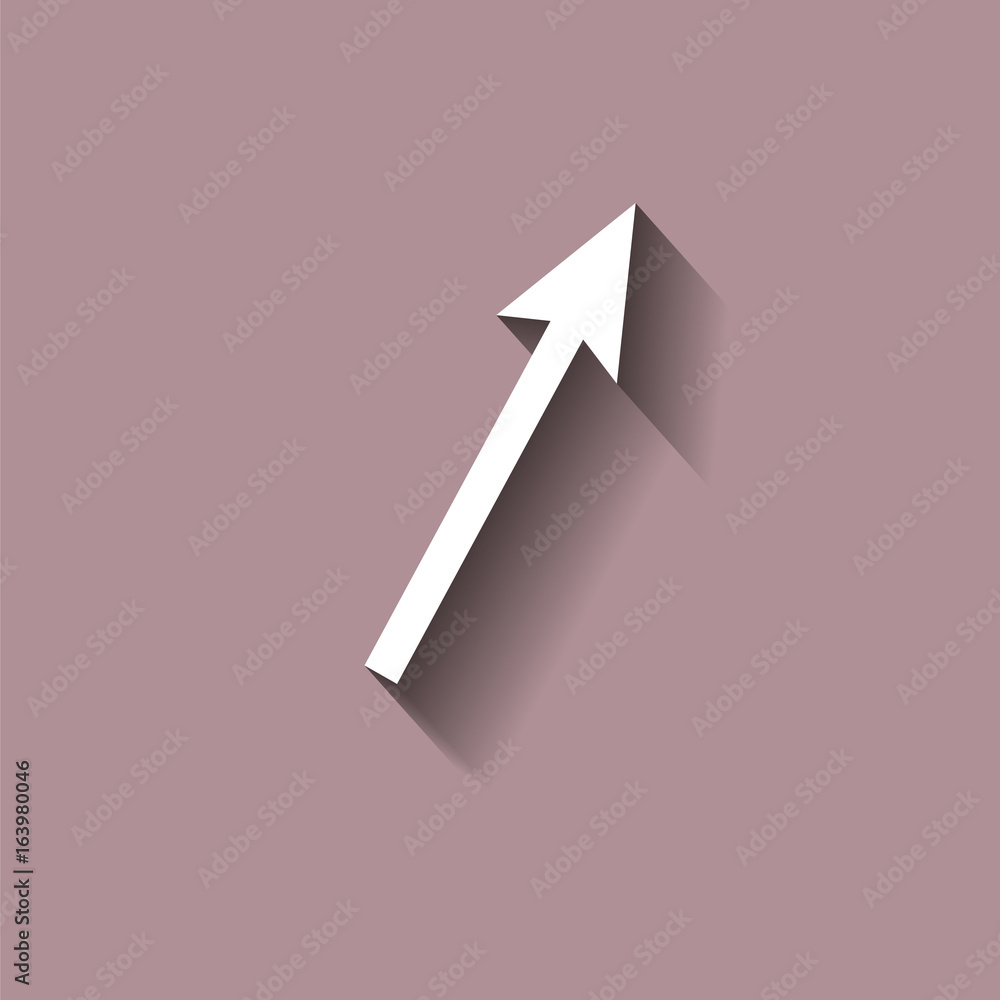 Aufkleber the arrow indicates the direction to the right of the top. vector icon with shadow