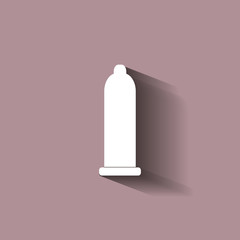 Condom vector icon, protect symbol with shadow design