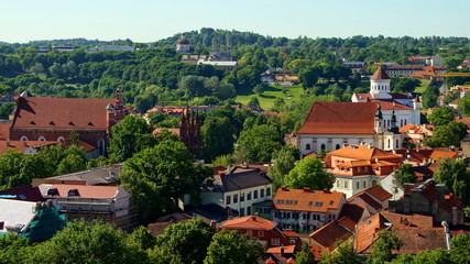 Fototapeta na wymiar Blick vom Burgberg in Vilnius über die Stadt