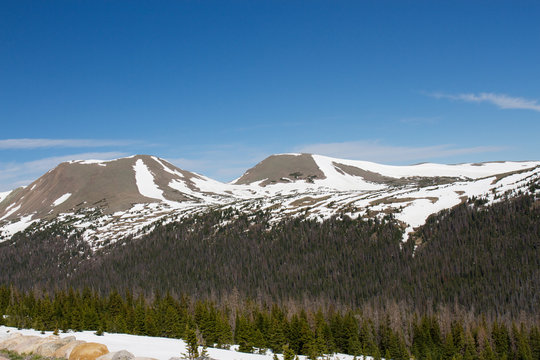 Above the tree line, "Top of the Rockies" along Trail Ridge Road in Rocky Mountain National Park in Colorado