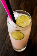 Greyhound Cocktail with lime (made with grapefruit).