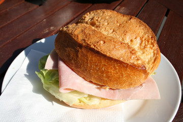 organisch, lifestyle, schinkenbrötchen, einfachheit, sliced, modern, neu, knusprig, urbano