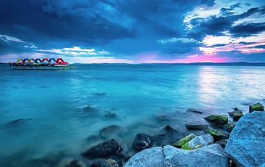 Sunset over lake Balaton