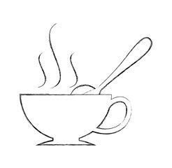coffee cup with sugar spoon vector illustration design