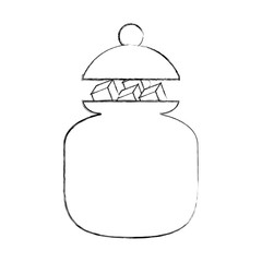 sugar pot with cubes vector illustration design