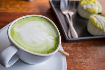 Green tea latte art 
