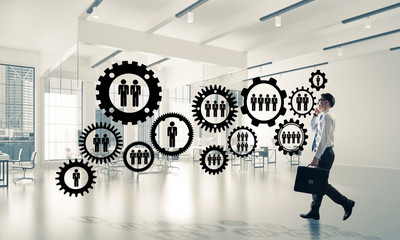 Networking and social communication concept as effective point f