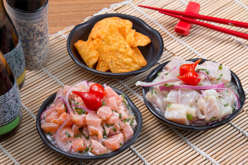 ceviche Tuna and salmon