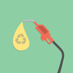 Gas with recycle sign icon. Vector illustration