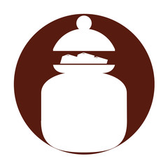 sugar pot with cubes vector illustration design