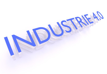 Industrie 4.0 (Industry 4.0), words in blue letters on white background, 3d rendering
