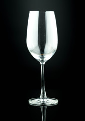 glass on black background