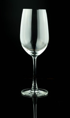 glass on black background