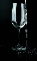 Glass on back background