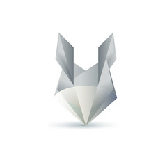 Set of minimal geometric animal low poly symbol set, shapes. Trendy icons and logotypes. Business signs, labels, badges, frames and borders