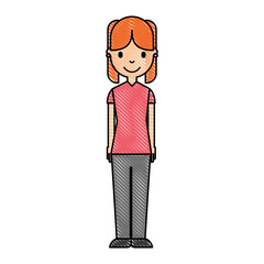 cute young girl avatar character vector illustration design