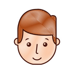 young man head avatar character vector illustration design