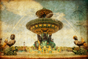 vintage picture of a fountain in Paris, France © Christian Müller