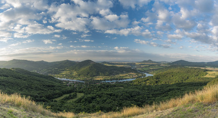 Sunrise on Skalky view over Labe river