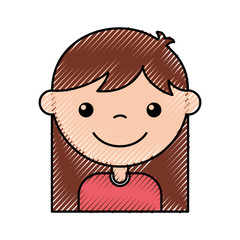 cute girl character icon vector illustration design