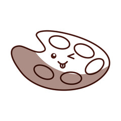 paint pallette kawaii character vector illustration design