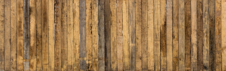Old long wooden wall.