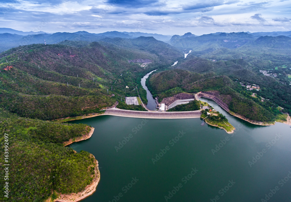 Wall mural srinakarin dam water storage the public sector is a dam built to store water for use during the dry 