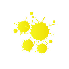 Light yellow watercolor paint drops