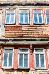 facade of an old half-timbered house