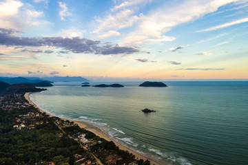 Aerial View of Sao Sebastiao Beaches, Sao Paulo, Brazil